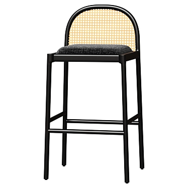 Elegant Cane Bar Stool 3D model image 1 