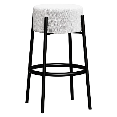 Peg Upholstered Bar Stools Set 3D model image 1 