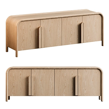 Modern Annie Natural Storage Credenza 3D model image 1 