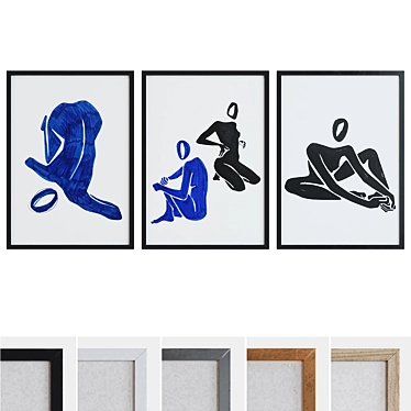  Picture Frame Set with Abstract Art 3D model image 1 