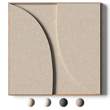 Stone Relief Wall Art Panel, 100x100cm 3D model image 1 