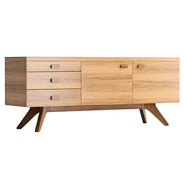  Modern Wood Veneer Sideboard Dimensions 3D model image 1 