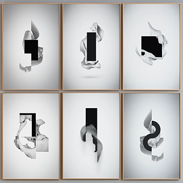 Modern Abstract Picture Frame Set 3D model image 1 