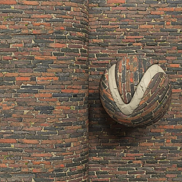 Antique Brick Wall Texture Kit 3D model image 1 