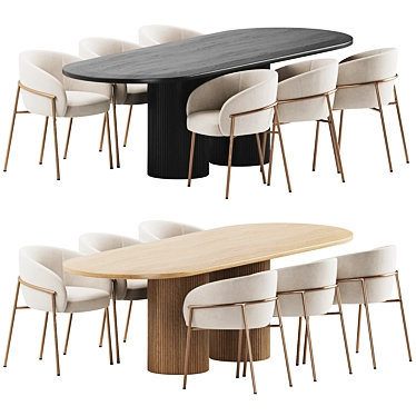 Modern Dining Set V-Ray Render 3D model image 1 