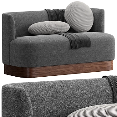 Stylish Buena Upholstered Dining Bench 3D model image 1 