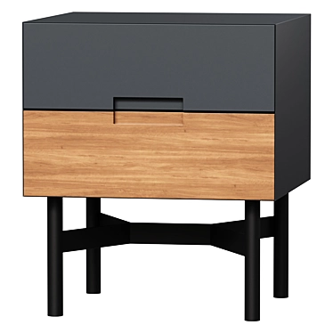 Lora Bedside Table with Drawers 3D model image 1 