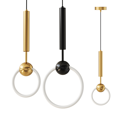 Modern LED Ring Pendant Lighting 3D model image 1 