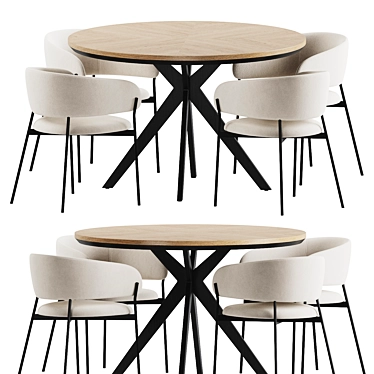 Mot Walnut Dining Set 3D model image 1 