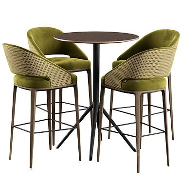 Modern Bar Stool and Table Set 3D model image 1 