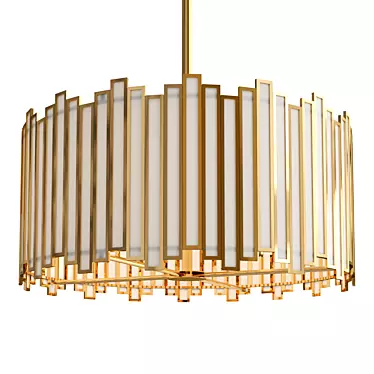 Modern Glam Gold Chandelier 3D model image 1 