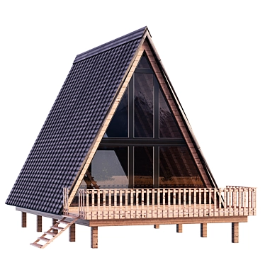 Triangular A-Frame Forest House 3D model image 1 