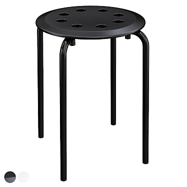 Modern Black Marius Stool Ikea 3D model image 1 