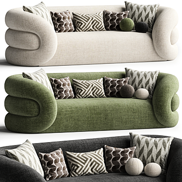 Stylish Molarka Modern Sofa 3D model image 1 