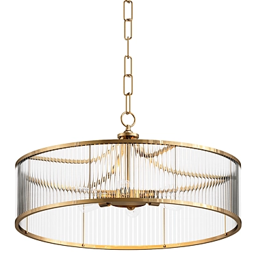 Elegant Athena Brass Chandelier 3D model image 1 