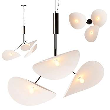 Sleek MANTA TRIPLE Pendant Light 3D model image 1 