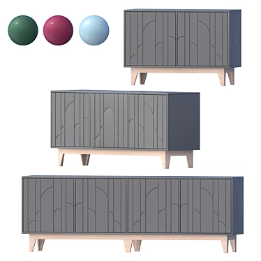 Modi Reed Sideboard in Multiple Sections 3D model image 1 