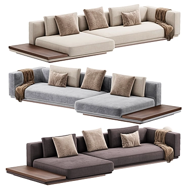 Modern Minotti Horizonte Sofa in Millimeters 3D model image 1 