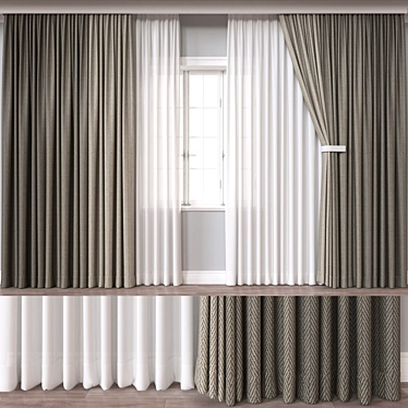 Elegant 3D Curtain Model - VRay, Corona 3D model image 1 