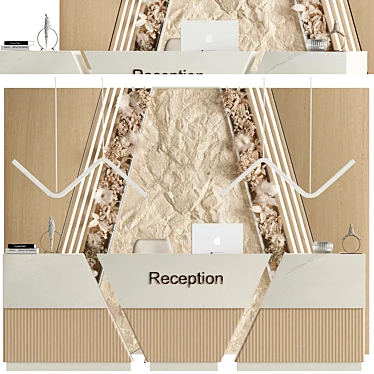 Modern Sculptural Monitor Plant Booth 3D model image 1 