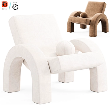 Modern Arco Lounge Chair White 3D model image 1 