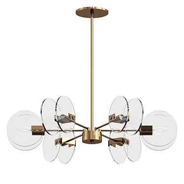 Mid-Century Gold Pendant Light 3D model image 1 