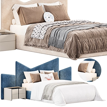 Vitset MMM Bed: Sleek Design 3D model image 1 