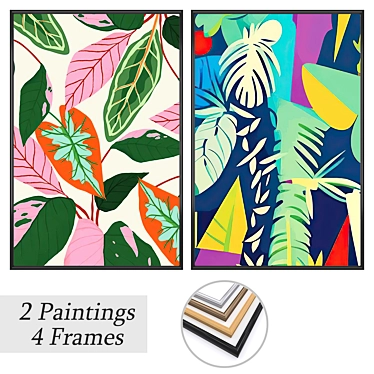 Artwork Set with Multiple Frames 3D model image 1 