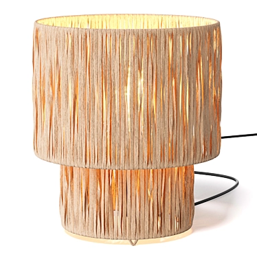 Eastern Style Rattan Table Lamp 3D model image 1 