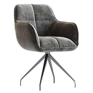 Noah Charcoal Fabric Accent Chair 3D model image 1 