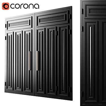 Modern Black Loft Gate 02 3D model image 1 