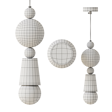 Designer Brass Clip Pendant Light 3D model image 1 