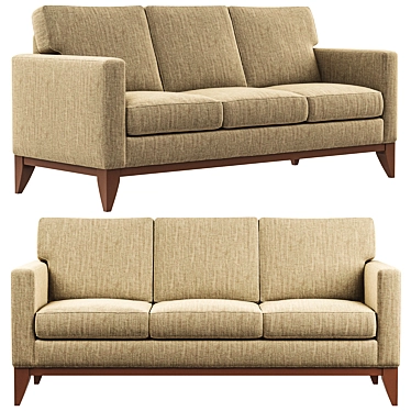 Elegant Cranford 3-Seater Sofa 3D model image 1 