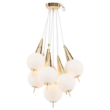 Italian Modern Brass Glass Chandelier 3D model image 1 