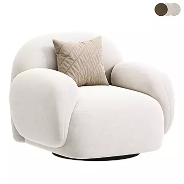 Modern Swivel Chair in Camel 3D model image 1 