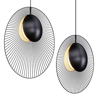 Sleek LED Pendant MAGDALENA BLACK 3D model image 1 