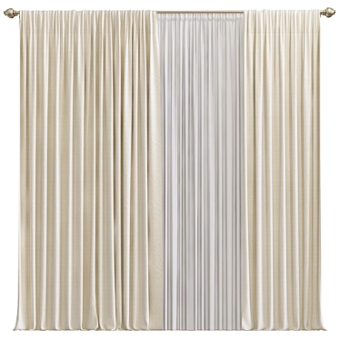 Meshed Curtain Design Ghostpane 3D model image 1 