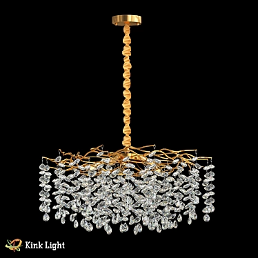 Gold Crystal Pendant Chandelier by Kink Light 3D model image 1 