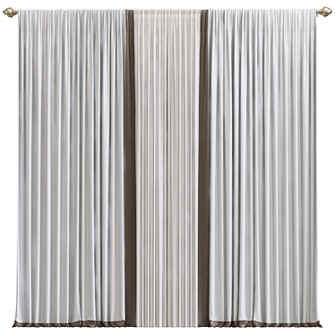  Retopologized Curtain Design 3D model image 1 