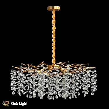 Crystal Gold Chandelier 105 Pendants 3D model image 1 