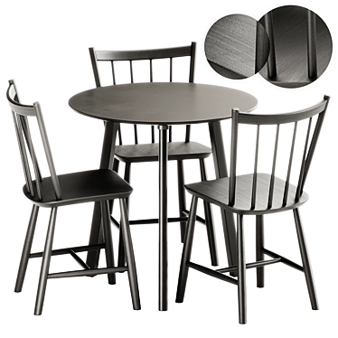 Scandinavian Design Set: Table & Chair 3D model image 1 