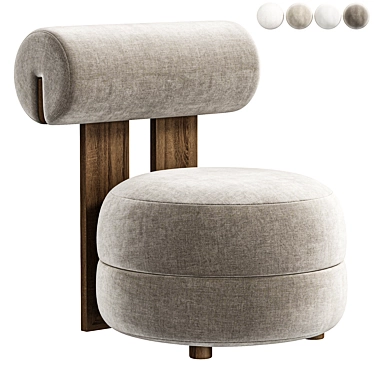 Boucle Velvet Accent Chair 3D 3D model image 1 