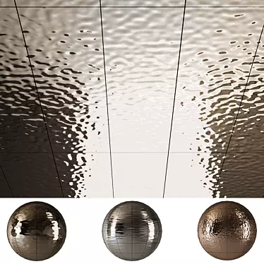 Seamless Wave Metal Panels 3D model image 1 