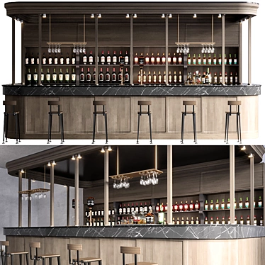 Luxury Bar Interior Set 3D model image 1 