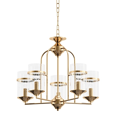 Antique Bronze Loft Chandelier Model 3D model image 1 