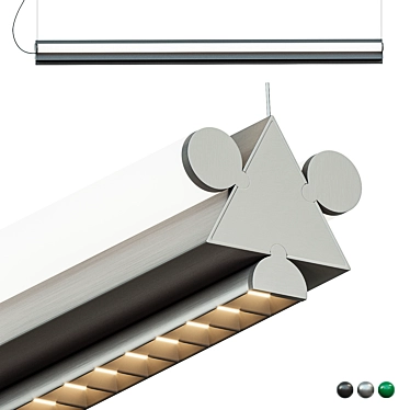 Dreispitz Horizontal Lighting Trio 3D model image 1 