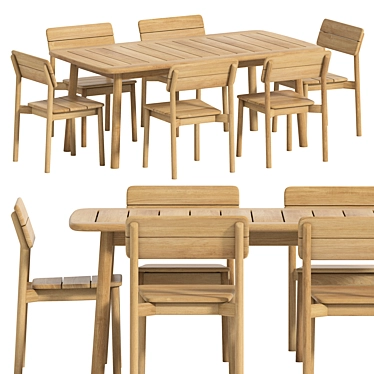 Modern Table Chair Set Tanso 3D model image 1 