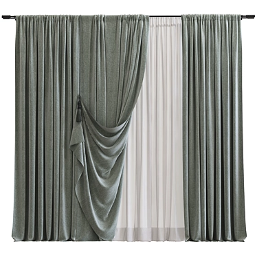 Cutwork Curtain Design 3D model image 1 