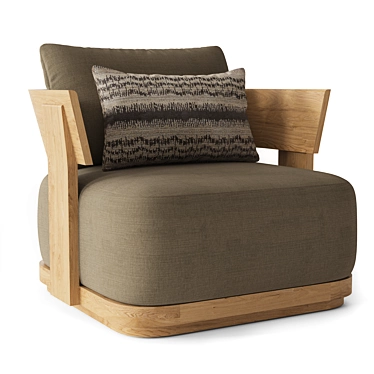 Restoration Hardware Solaro Teak Lounge Chair 3D model image 1 