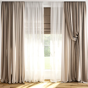  3D Curtain Model Kit 3D model image 1 